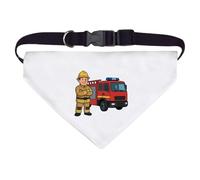 Azeeda Large 'Fire Engine & Firefighter' Dog/Cat/Pet Bandana (PD00072468)