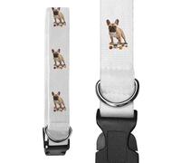 Azeeda Large 'French Bulldog Skateboarding' Dog Collar (PR00078774)