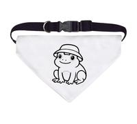 Azeeda Large 'Frog Wearing Bucket Hat' Dog/Cat/Pet Bandana (PD00069122)