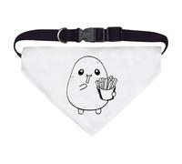 Azeeda Large 'Funny Cute Potato Eating Chips' Dog/Cat/Pet Bandana (PD00082874)