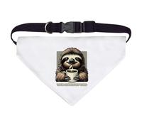 Azeeda Large 'Funny Sloth Serving Coffee' Dog/Cat/Pet Bandana (PD00075128)