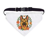 Azeeda Large 'German Shepherd Floral Wreath' Dog/Cat/Pet Bandana (PD00073158)