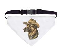 Azeeda Large 'German Shepherd Wearing Cowboy Hat' Dog/Cat/Pet Bandana (PD00067638)