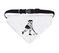 Azeeda Large 'Girl Playing Hockey' Dog/Cat/Pet Bandana (PD00069186)