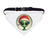 Azeeda Large 'Green Alien Wearing Santa Hat' Dog/Cat/Pet Bandana (PD00074458)