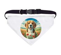 Azeeda Large 'Happy Beagle Puppy' Dog/Cat/Pet Bandana (PD00069280)