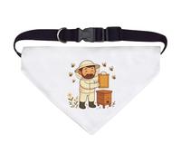 Azeeda Large 'Happy Bee Keeper' Dog/Cat/Pet Bandana (PD00072240)