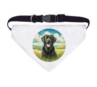 Azeeda Large 'Happy Black Labrador' Dog/Cat/Pet Bandana (PD00069340)