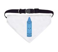 Azeeda Large 'Happy Blue Crayon' Dog/Cat/Pet Bandana (PD00082754)