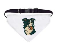 Azeeda Large 'Happy Border Collie' Dog/Cat/Pet Bandana (PD00068040)