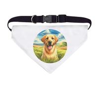 Azeeda Large 'Happy Golden Labrador' Dog/Cat/Pet Bandana (PD00069348)