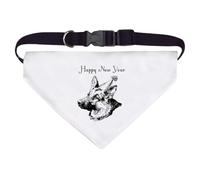 Azeeda Large 'Happy New Year German Shepherd ' Dog/Cat/Pet Bandana (PD00074498)
