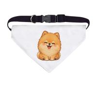 Azeeda Large 'Happy Pomeranian Dog' Dog/Cat/Pet Bandana (PD00085658)