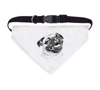 Azeeda Large 'Happy Pug Portrait' Dog/Cat/Pet Bandana (PD00075938)