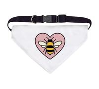 Azeeda Large 'Heart Bee' Dog/Cat/Pet Bandana (PD00071986)