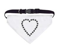 Azeeda Large 'Heart Paws Shape' Dog/Cat/Pet Bandana (PD00073488)