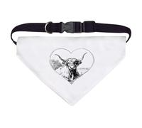 Azeeda Large 'Highland Cow in Heart' Dog/Cat/Pet Bandana (PD00078448)