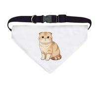 Azeeda Large 'Kawaii Scottish Fold Cat' Dog/Cat/Pet Bandana (PD00078322)