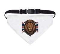 Azeeda Large 'Lion with Union Jack Portrait ' Dog/Cat/Pet Bandana (PD00071378)