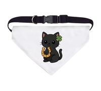 Azeeda Large ' Lucky Black Cat with Horseshoe' Dog/Cat/Pet Bandana (PD00067014)