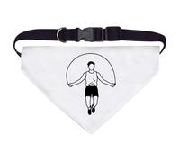 Azeeda Large 'Man Jumping Rope' Dog/Cat/Pet Bandana (PD00079378)