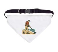 Azeeda Large 'Man Metal Detecting' Dog/Cat/Pet Bandana (PD00068996)