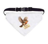 Azeeda Large 'Merry Christmas Flying Robin' Dog/Cat/Pet Bandana (PD00069254)