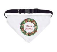 Azeeda Large 'Merry Christmas Wreath' Dog/Cat/Pet Bandana (PD00074100)