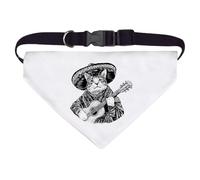 Azeeda Large 'Mexican Cat Playing Guitar' Dog/Cat/Pet Bandana (PD00067930)