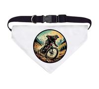 Azeeda Large 'Muddy Mountain Biker' Dog/Cat/Pet Bandana (PD00079118)