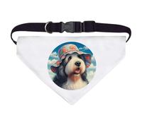 Azeeda Large 'Old English Sheepdog Wearing Hat' Dog/Cat/Pet Bandana (PD00069412)