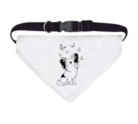 Azeeda Large 'Papillon Dog & Butterflies' Dog/Cat/Pet Bandana (PD00068868)