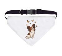 Azeeda Large 'Papillon Dog & Butterflies' Dog/Cat/Pet Bandana (PD00068870)