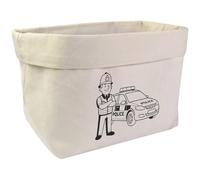 Azeeda Large 'Police Officer & Car' Canvas Organiser/Storage Bag (OR00041793)