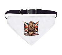 Azeeda Large 'Proud Lion With Union Jack' Dog/Cat/Pet Bandana (PD00069378)