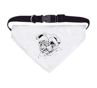 Azeeda Large 'Pug Dog Portrait' Dog/Cat/Pet Bandana (PD00072978)