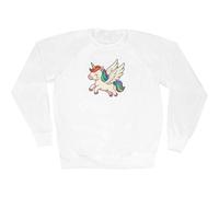 Azeeda Large 'Rainbow Unicorn' Adult Sweatshirt/Sweater/Jumper (SW00178363)