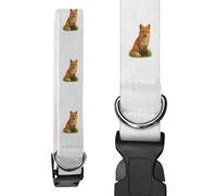 Azeeda Large 'Red Fox Sitting In A Meadow Of Grass' Dog Collar (PR00070790)