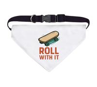 Azeeda Large 'Roll With It Skateboard' Dog/Cat/Pet Bandana (PD00068510)
