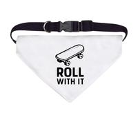 Azeeda Large 'Roll With It Skateboard' Dog/Cat/Pet Bandana (PD00068512)