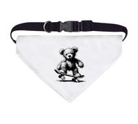 Azeeda Large 'Scruffy Teddy Riding Skateboard' Dog/Cat/Pet Bandana (PD00071892)