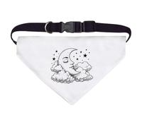 Azeeda Large 'Sleeping Moon on Clouds with Stars' Dog/Cat/Pet Bandana (PD00084330)