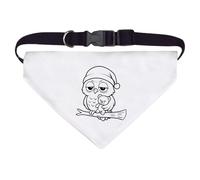 Azeeda Large 'Sleepy Owl' Dog/Cat/Pet Bandana (PD00072226)