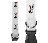 Azeeda Large 'Smiling Boston Terrier' Dog Collar (PR00077474)