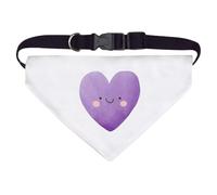 Azeeda Large 'Smiling Purple Heart' Dog/Cat/Pet Bandana (PD00067790)
