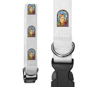 Azeeda Large 'Stained Glass Cat' Dog Collar (PR00080888)