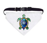 Azeeda Large 'Stained Glass Turtle' Dog/Cat/Pet Bandana (PD00080918)