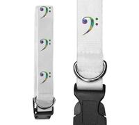 Azeeda Large 'Tie Dye Bass Music Clef' Dog Collar (PR00069524)