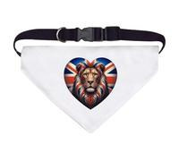 Azeeda Large 'Union Jack Heart With Lion' Dog/Cat/Pet Bandana (PD00071290)