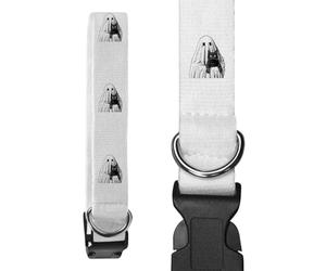 Azeeda Large 'Whimsical Ghost Holding Black Cat' Dog Collar (PR00080006)